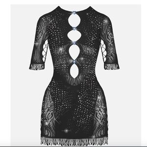 POSTER GIRL RHINESTONED MIRANDA DRESS